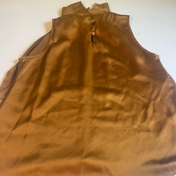 Sona RataL FoR SAN ANDRE bronze tunic top botton neck size 12 - Picture 4 of 5